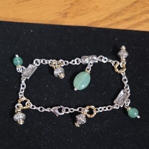 Elegant Silver and Gold Charm Bracelet